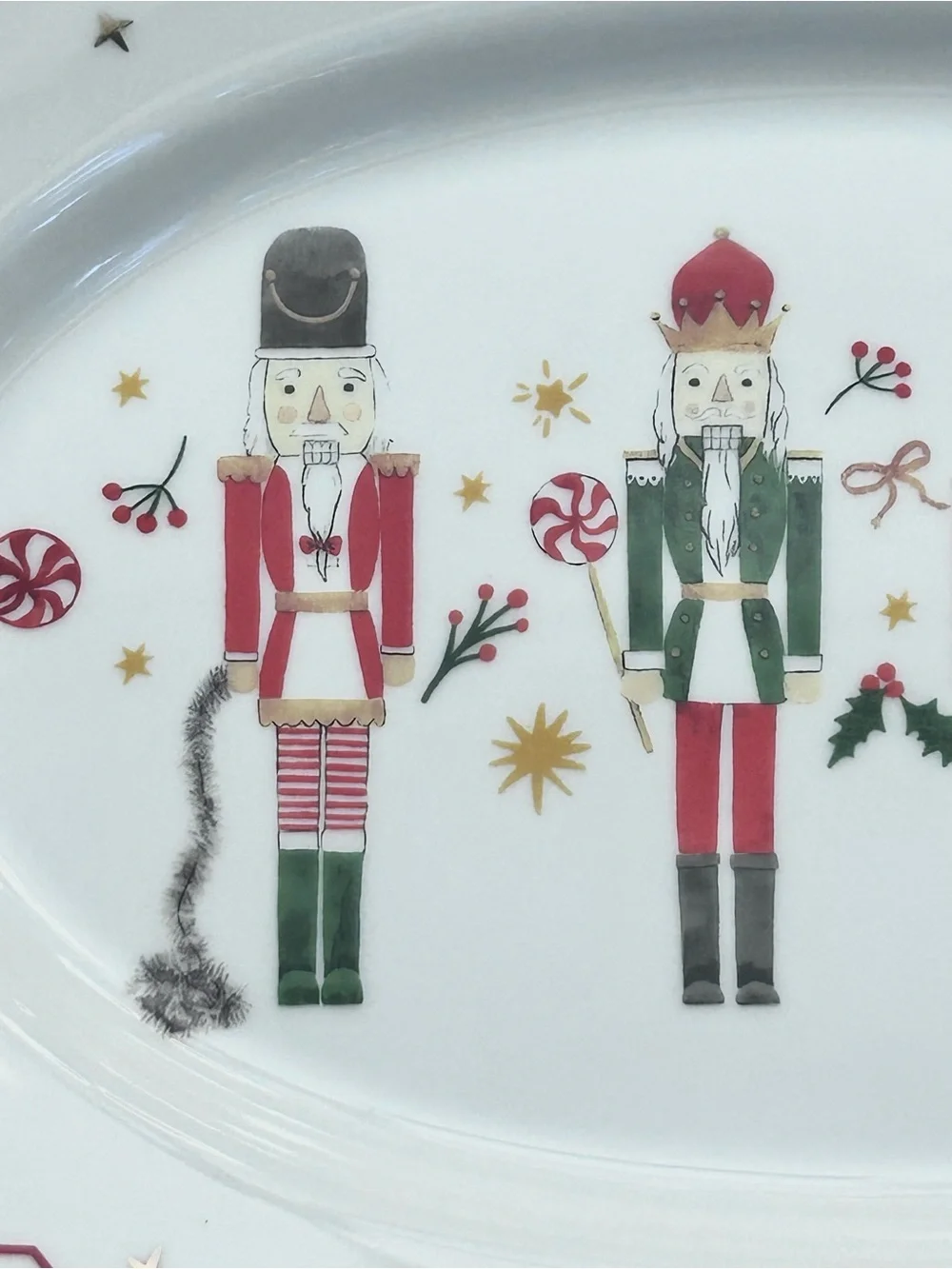 Grace Teaware Scalloped Holiday Royal Nutcrackers Serving Platter Porcelain New